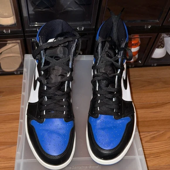 Mens Jordan Air 1 Retro High OG "Royal Toe" sneakers Black - Picture 11 of 11